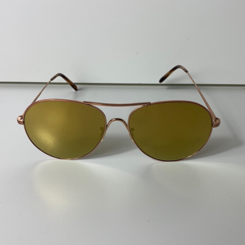 Oliver Peoples OV1218S ROCKMORE Womens Aviator Sunglasses, Rose Gold/Light Brown